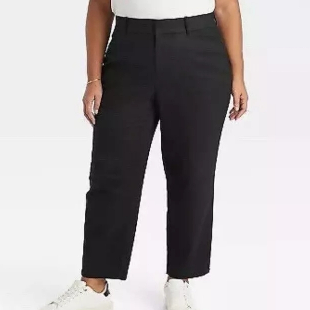 Women's Black High Rise Ankle Pants - Ava & Viv - Size 17